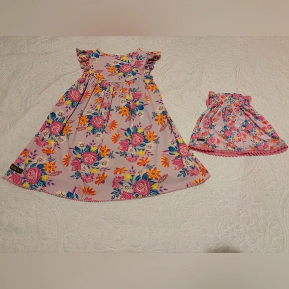 Matilda Jane Bright Floral Dress with Matching Doll Dress